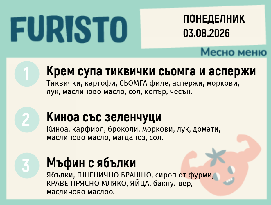 Меню 03.08 месно 200гр.