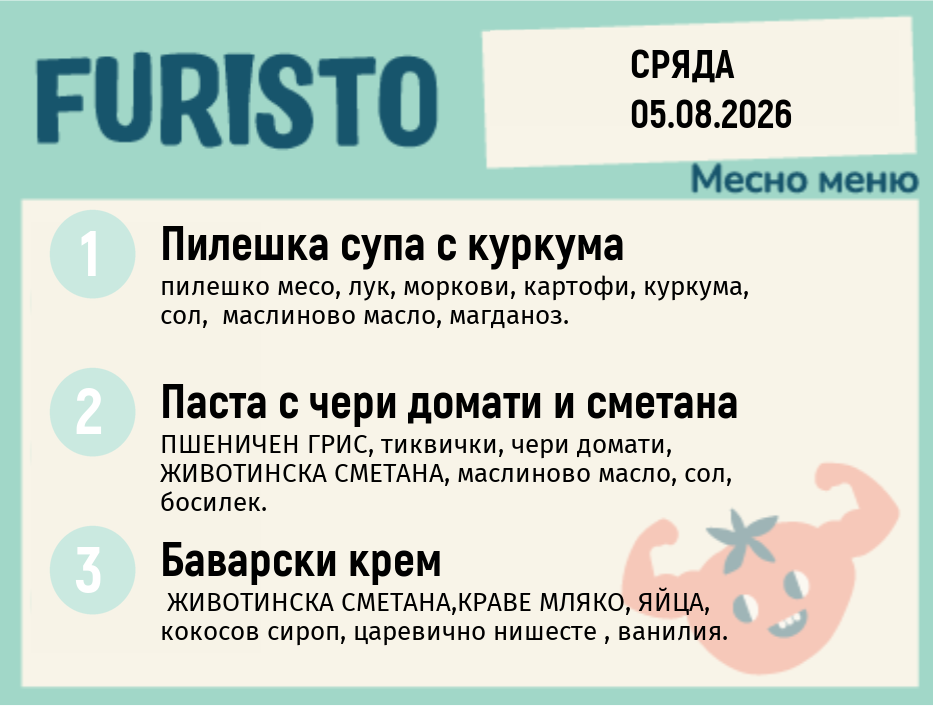 Меню 05.08 месно 200гр.