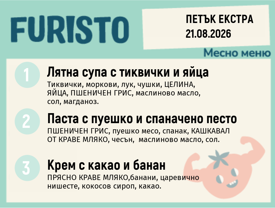 Меню 21.08 Екстра месно 200гр.
