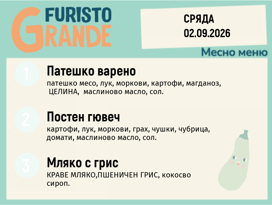 Меню 02.09 месно 300гр.