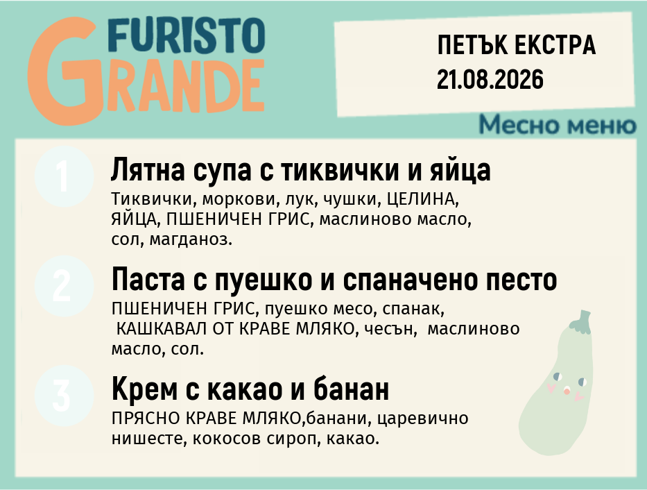 Меню 21.08 Екстра месно 300гр.