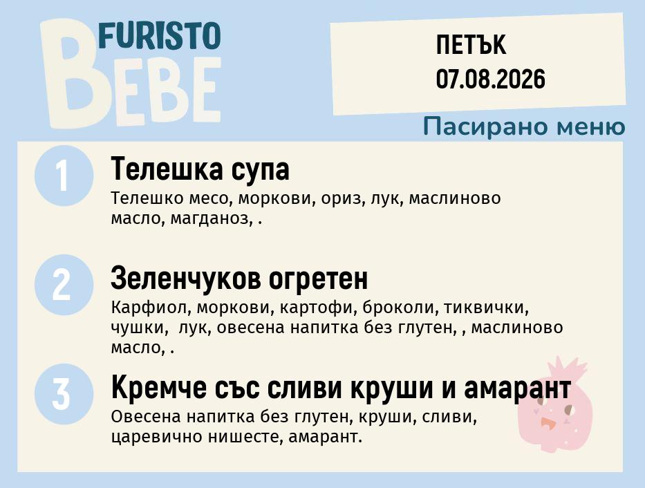 Меню 07.08 Bebe 200гр.