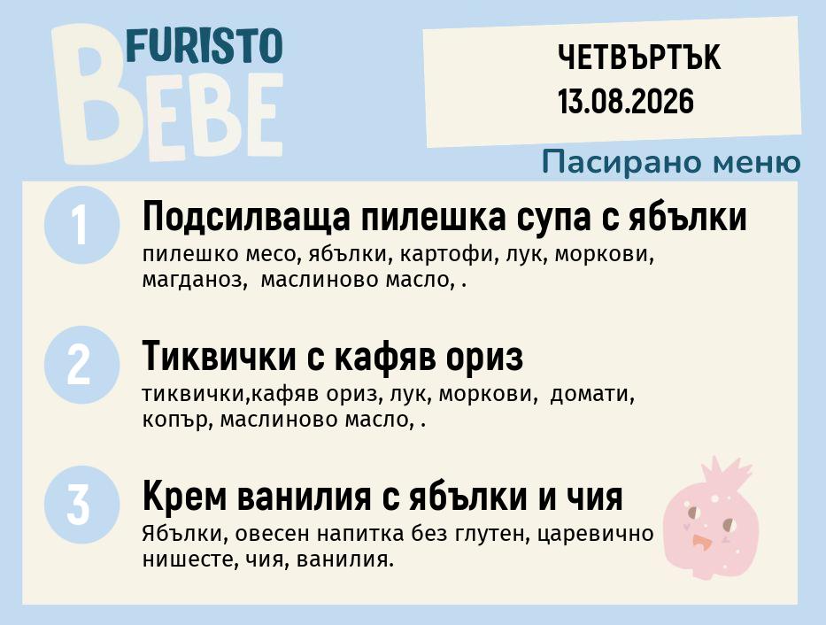 Меню 13.08 Bebe 200гр.