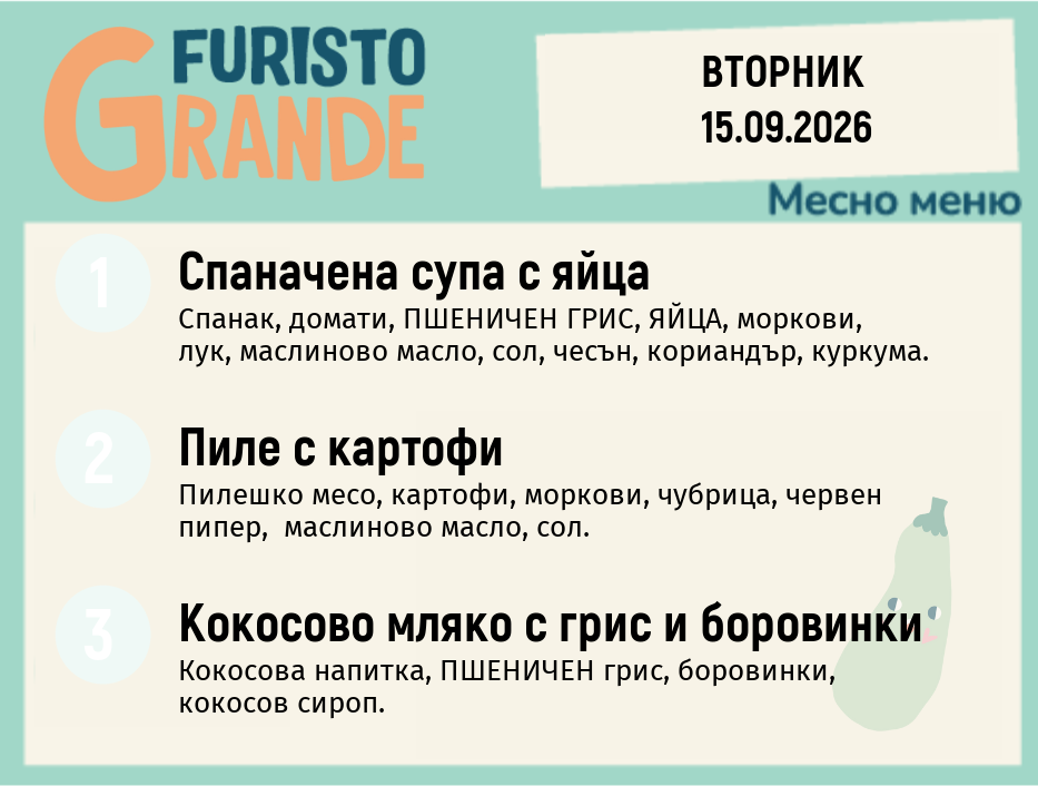 Меню 15.09 месно 300гр.