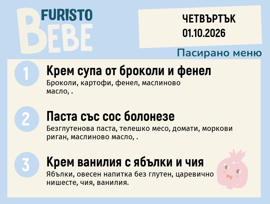 Меню 01.10 Bebe 200гр.