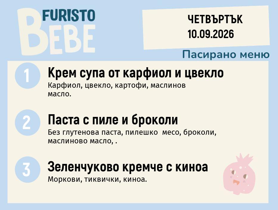 Меню 10.09 Bebe 200гр.