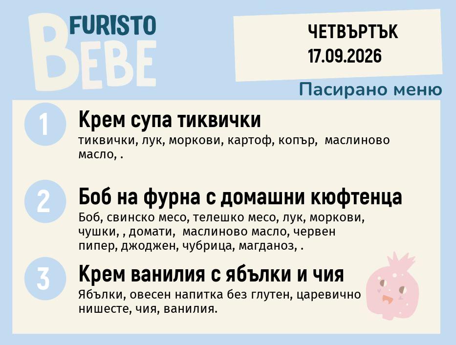 Меню 17.09 Bebe 200гр.