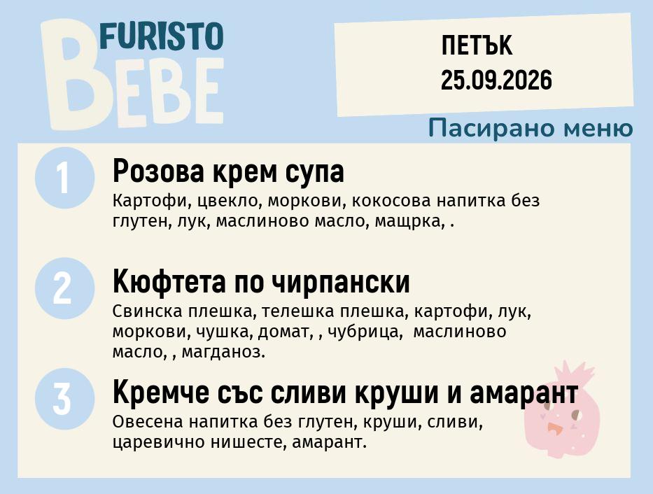 Меню 25.09 Bebe 200гр.