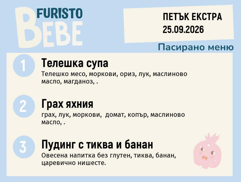 Меню 25.09 Екстра Bebe 200гр.