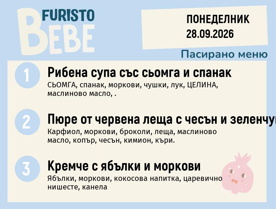 Меню 28.09 Bebe 200гр.