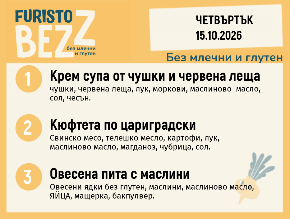 Меню без млечни и глутен 15.10 200гр.
