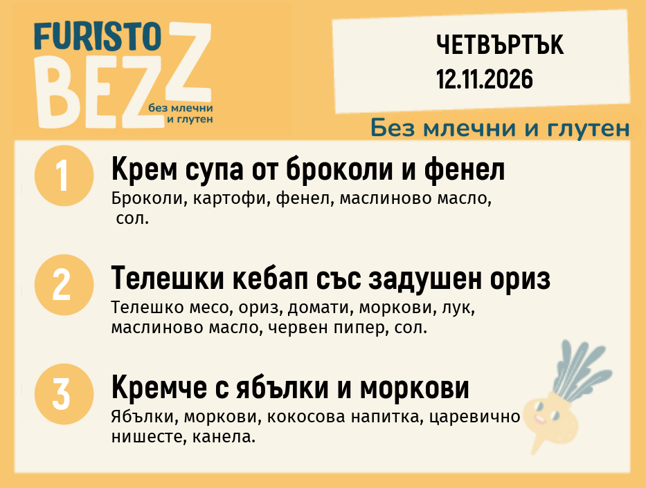 Меню без млечни и глутен 12.11 200гр.