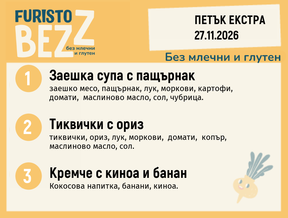 Меню без млечни и глутен 27.11 200гр.