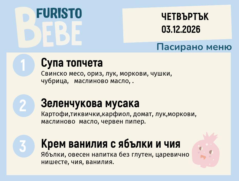 Меню 03.12 Bebe 200гр.