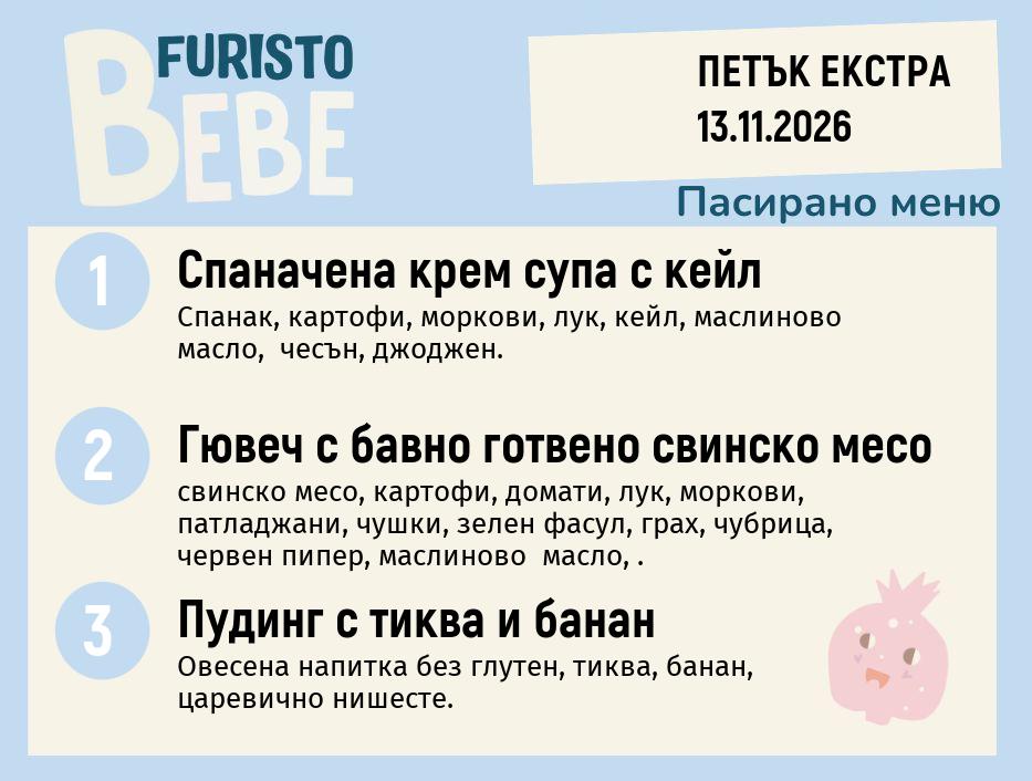 Меню 13.11 Екстра Bebe 200гр.