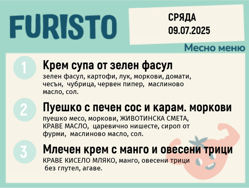 [DY.05.25.5556] Меню 09.07 месно 200гр. 