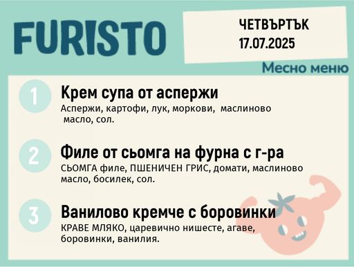 [DY.05.25.5569] Меню 17.07 месно 200гр.