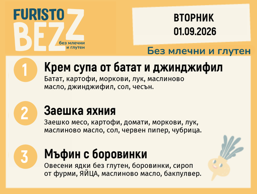 [DY.07.26.11473] Меню без млечни и глутен 01.09 200гр.