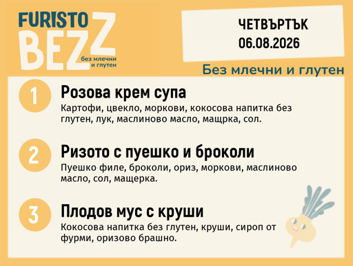 [DY.07.26.11451] Меню без млечни и глутен 06.08 200гр.