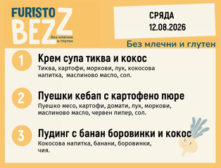 Меню без млечни и глутен 12.08 200гр.