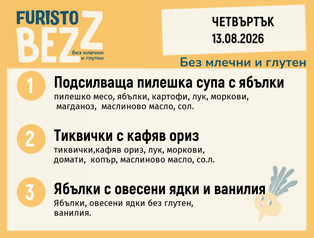 Меню без млечни и глутен 13.08 200гр.