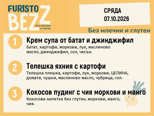 [DY.09.26.12791] Меню без млечни и глутен 07.10 200гр.