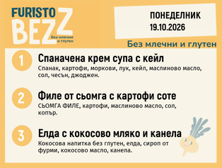 Меню без млечни и глутен 19.10 200гр.